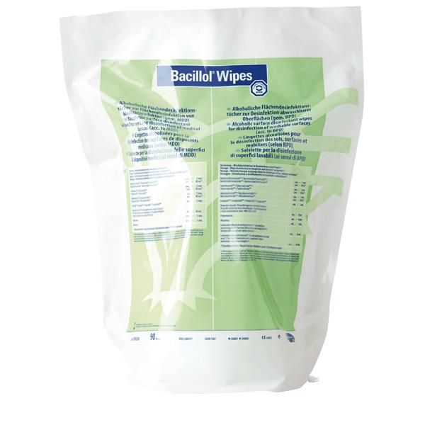 Image Bacillol® Wipes | 90 Tücher/Beutel alkoholische Schnell-Desinfektionstücher für den Einsatz im Bacillol Wipes-Spender
