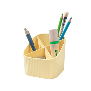 Image HAN Stiftehalter X-LOOP pastellgelb Kunststoff 4 Fächer 11,1 x 11,1 x 10,5 cm