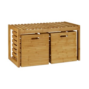 Image relaxdays Schuhbank 10024979_0 braun Holz 80,0 cm