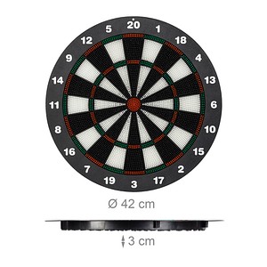 Image relaxdays Dartscheibe mit Darts schwarz
