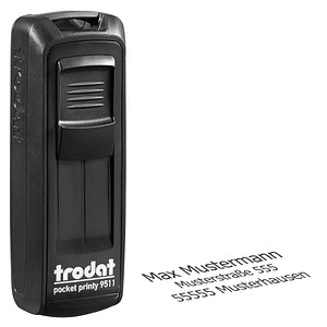 Image trodat Textstempel, individualisierbar Pocket Printy 9511 selbstfärbend schwarz