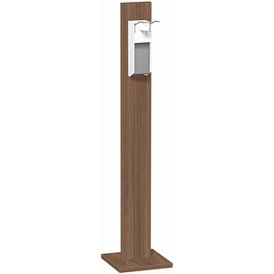 Image geramöbel Desinfektionsspender stehend N-HS-N nussbaum Holz, Aluminium 1,0 l
