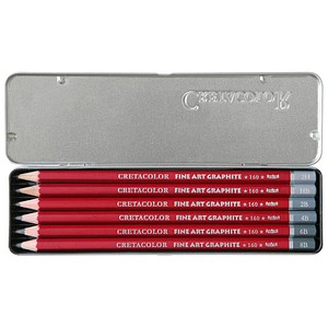 Image Brevillier's CRETACOLOR CLEOS-Fine Graphitstifte HB - 2H rot 6 St.