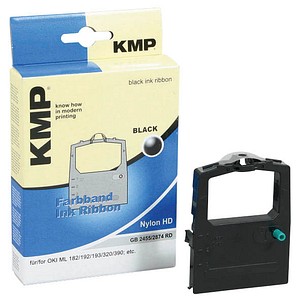 Image KMP Farbband für OKI ML182/ ML192/ ML193, Nylon, schwarz Maße: (B)8 mm x (L)1,8