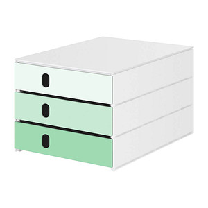 Image styro Schubladenbox styroval pro feelings Christmas Eve  weiß, grün 14-8050.Ch, DIN C4 mit 3 Schubladen