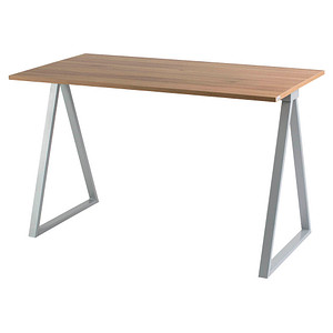 Image PAPERFLOW Schreibtisch easyHome LV9, metallic-grau/walnuss