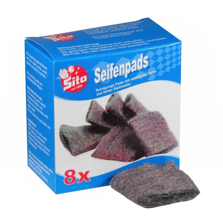 Image Seifen-Pads klein 60 x 25 mm, verseifte Stahlwolle | 8 Stück 