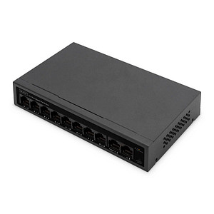 Image DIGITUS GE PoE Switch, 8+2 Port, 10/100/1000 Mbps