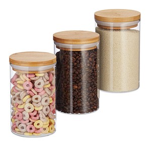 Image 3 relaxdays Vorratsdosen 16,0 cm hoch transparent 0,8 l