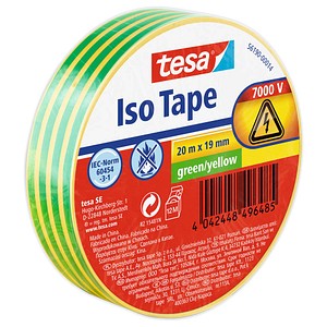 Image TESA Iso Tape Isolierband grün 19,0 mm x 20,0 m 1 Rolle