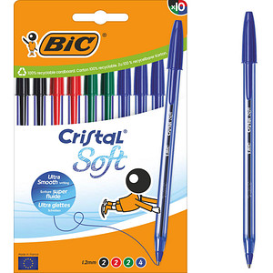 Image BIC Kugelschreiber Cristal Soft transparent Schreibfarbe farbsortiert, 10 St.