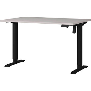 Image GERMANIA Boras höhenverstellbarer Schreibtisch kaschmir rechteckig, C-Fuß-Gestell schwarz 120,0 x 80,0 cm