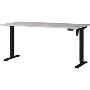 Image GERMANIA Boras höhenverstellbarer Schreibtisch kaschmir rechteckig, C-Fuß-Gestell schwarz 160,0 x 80,0 cm