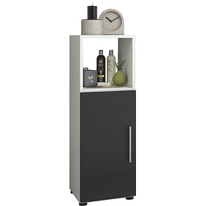Image VCM my bath Badschrank Flandu weiß, schwarz 31,0 x 30,0 x 93,0 cm