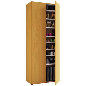 Image VCM my home Vandol I Schuhschrank buche 8 Fachböden 71,0 x 37,0 x 180,0 cm