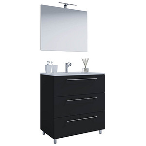 Image VCM my bath Badmöbel-Set Schubo 3-tlg. schwarz 80,0 x 46,0 x 86,0 cm