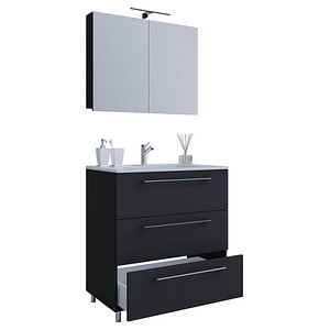 Image VCM my bath Badmöbel-Set Schubo 3-tlg. schwarz 80,0 x 46,0 x 86,0 cm