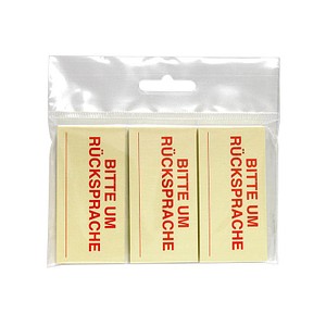 Image inFO Haftmarker gelb BITTE UM RÜCKSPRACHE 3x 50 Streifen