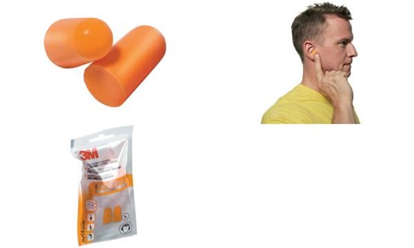 Image 3M Gehörschutzstöpsel 1100C4 bis 105dB orange 4 Stück/Pack. (1100C4)