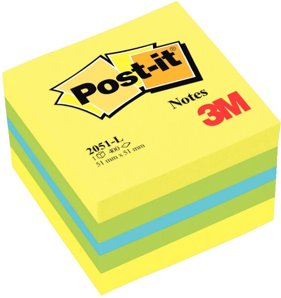 Image 3M Post-it® Haftnotizwürfel Mini/2051-L 51x51 mm limone Inh.400 Blatt