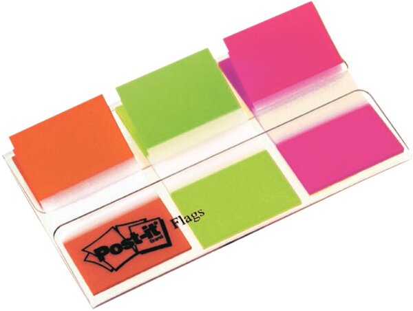 Image 3M Post-it Haftstreifen Index 680-OLP 25,4x43,6mm sortiert 3x20 St./Pack.