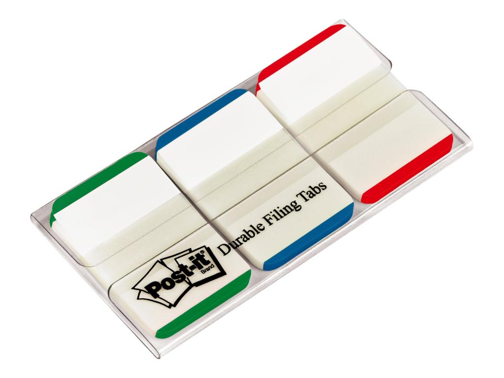 Image 3M Post-it Index Strong, weiße Schreibfläche, 3er-Spender verstärkter Kunststof