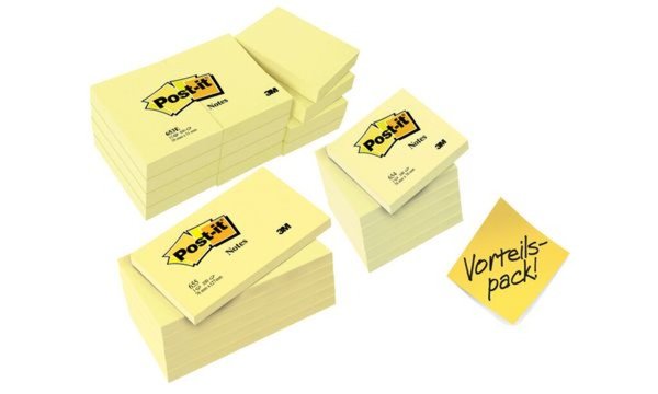 Image 3M Post-it Notes Haftnotizen, 76 x 76 mm, gelb, 5+1 GRATIS 100 Blatt/Block - 1 