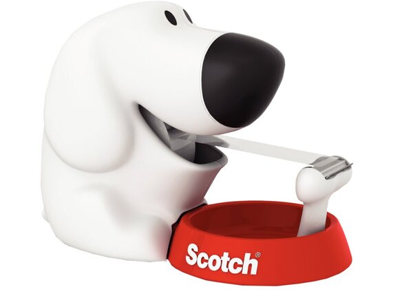 Image 3M Scotch Handabroller "Dog", in Hundeform, bestückt mit 1 Rolle Scotch Magic K