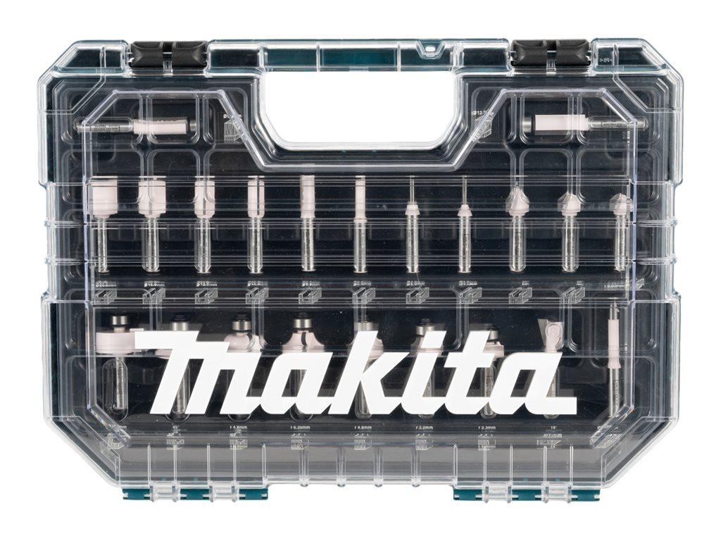Image Makita - Fräs-Bitsatz - für Holz - V-Groove, Dovetail, Beading, Falz - 22 Stück