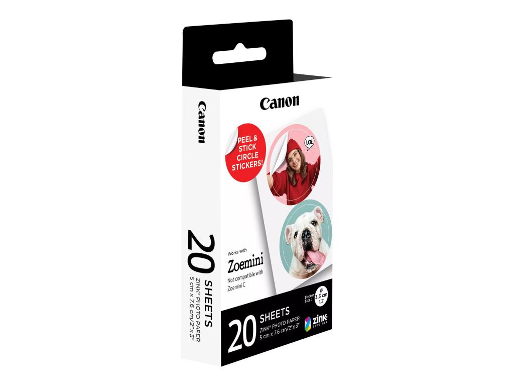 Image CANON ZP-2030-2C ZINK Circle Sticker 3,3 cm (20 Blatt)