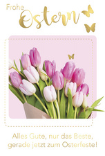 Image SUSY CARD Oster-Grußkarte "Tulpen rosa
