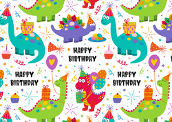 Image SUSY CARD Geschenkpapier "Birthday Dinos", auf Rolle