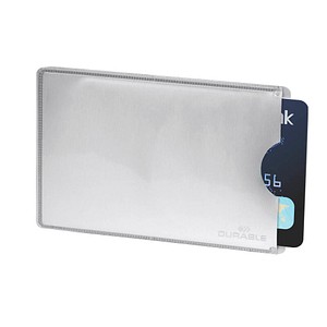Image DURABLE Kreditkartenhülle RFID SECURE silber 5,4 x 8,6 cm