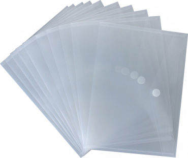 Image Dokumententasche / Sichttasche A4 quer mit Klettverschluss, transparent natur, aus PP, NEUTRAL - 10 Umschläge