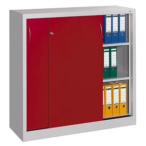 Image CP C 2000 Acurado Schiebetürenschrank lichtgrau, rubinrot 2 Fachböden 120,0 x 40,0 x 97,5 cm