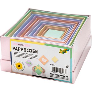 Image folia Pappboxen PASTELL, eckig, 12 Stück sortiert