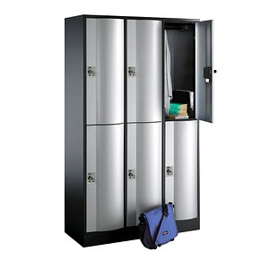 Image CP Schließfachschrank S 5000 Resisto anthrazit, silber 8270-372, 6 Schließfächer 115,0 x 54,0 x 195,0 cm