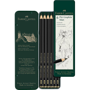 Image FABER-CASTELL Bleistift PITT GRAPHITE Matt, 6er Etui
