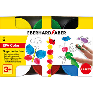 Image 6 EBERHARD FABER EFA Color Fingerfarben farbsortiert 6x 40,0 ml