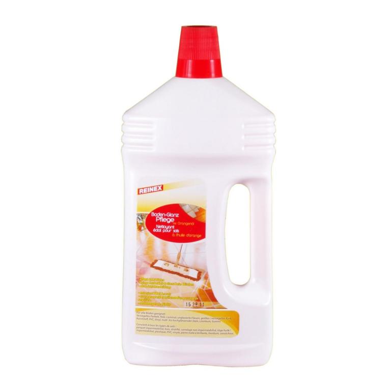 Image REINEX Boden-Glanzpflege mit Orangenöl | 1 Liter ermöglicht eine gründliche Reinigung ohne Schichtaufbau
