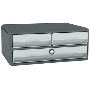 Image CEP Schubladenbox MoovUp mit Schloss lichtgrau DIN A4 quer, DIN A5 quer mit 3 S