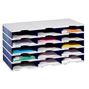 Image styro Sortierstation Styrodoc grau/blau mit 15 Fächer