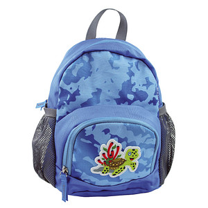 Image DONAU Kindergartenrucksack Mini Schildkröte Kunstfaser blau/camouflage
