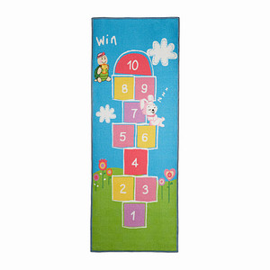 Image relaxdays Spielteppich Hüpfspiel blau/bunt 70,0 x 180,0 cm