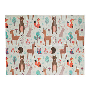 Image relaxdays Spielteppich Waldtiere weiß/bunt 195,0 x 150,0 cm