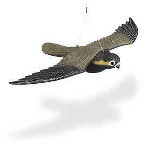 Image relaxdays Vogelschreck Falke lebensgroß schwarz 58,0 x 35,0 x 8,0 cm