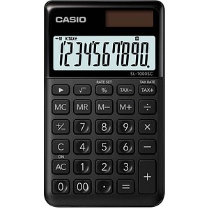 Image CASIO Taschenrechner SL-1000 SC-BK, Solar-/ Batteriebetrieb