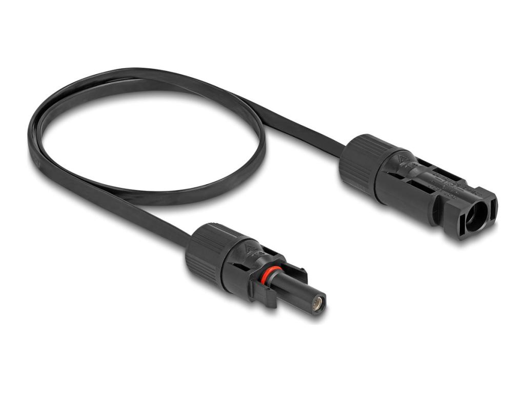 Image DELOCK DL4 Solar Flachbandkabel Stecker zu Buchse 60cm schwarz