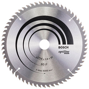 Image BOSCH Optiline Wood - Kreissägeblatt - für Holz - 254 mm - 60 Zähne (2608640444)
