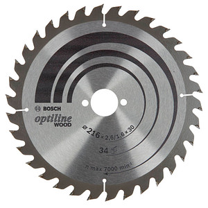 Image BOSCH Accessories Optiline 2608838409 Kreissägeblatt 216 x 30 x 1.6 mm Zähneanz
